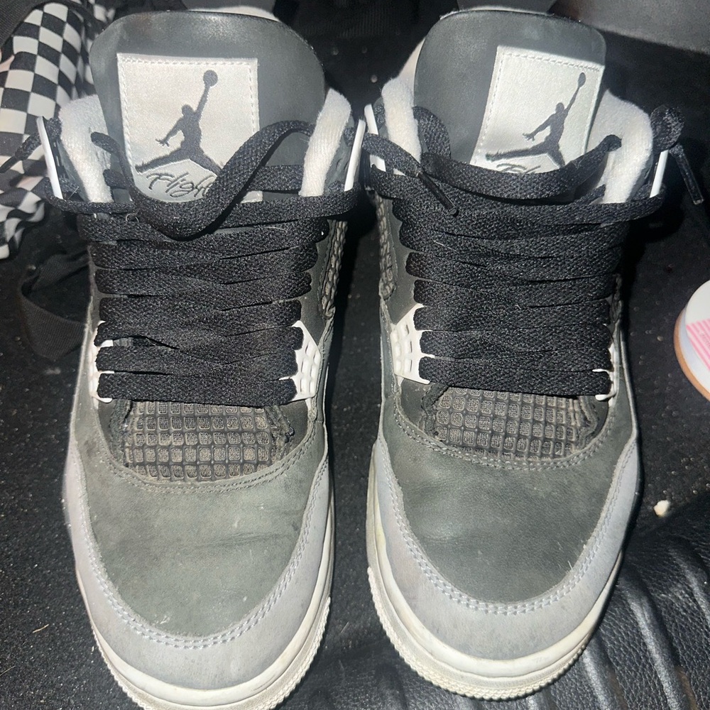 Jordan Black and Gray Air 4 Sneakers